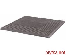Клінкерна плитка TAURUS GRYS сходинка рельєфна структурна зовнішня 30x30x1,1 сірий 300x300x0 матова
